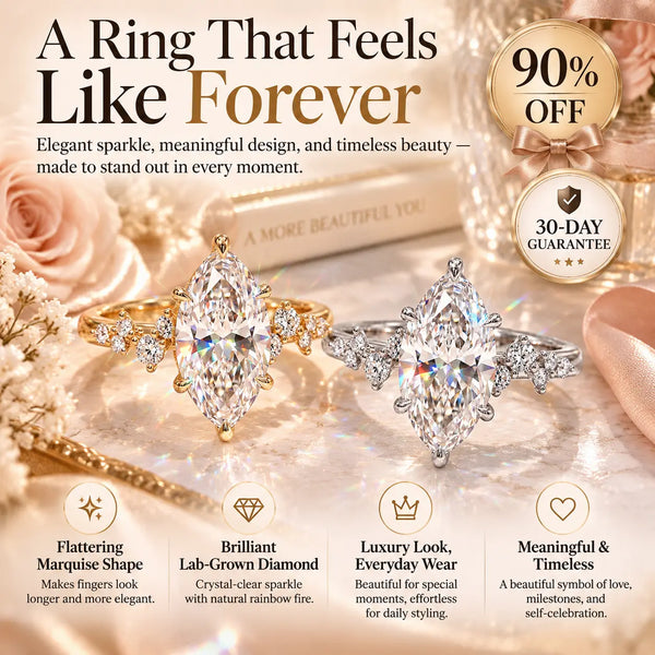 A Timeless Marquise Diamond Ring Designed To Make Every Woman Feel Elegant, Loved & Unforgettable-Last Day Sale-90% OFF🔥