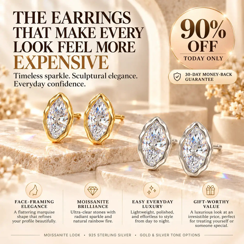 The Moissanite Earrings That Make Every Look Feel More Expensive — Timeless Marquise Brilliance Designed For Everyday Luxury-Last Day Sale🔥90% OFF