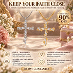 Keep Your Faith Close with a Floral Lab-Grown Diamond Cross Necklace -Last Day Sale-90% OFF🔥