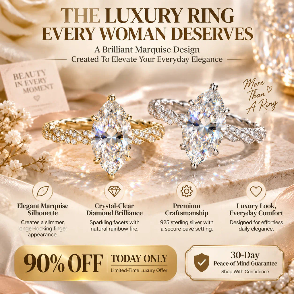 The Luxury Marquise Ring That Makes Your Hands Look Instantly More Elegant-Last Day Sale-90% OFF🔥