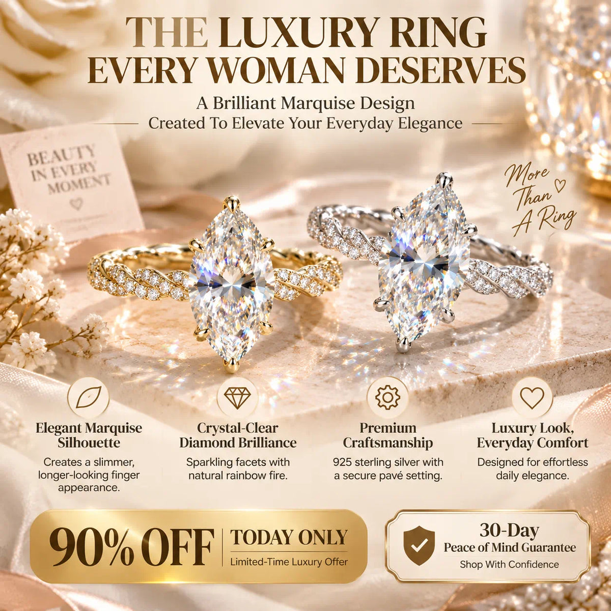 The Luxury Marquise Ring That Makes Your Hands Look Instantly More Elegant-Last Day Sale-90% OFF🔥