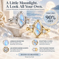 Meet Your Moonlit Moment — A Luminous Moonstone Ring with Sculptural Curves and Brilliant Lab-Grown Diamond Accents-Last Day Sale-90% OFF🔥