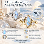 Meet Your Moonlit Moment — A Luminous Moonstone Ring with Sculptural Curves and Brilliant Lab-Grown Diamond Accents-Last Day Sale-90% OFF🔥