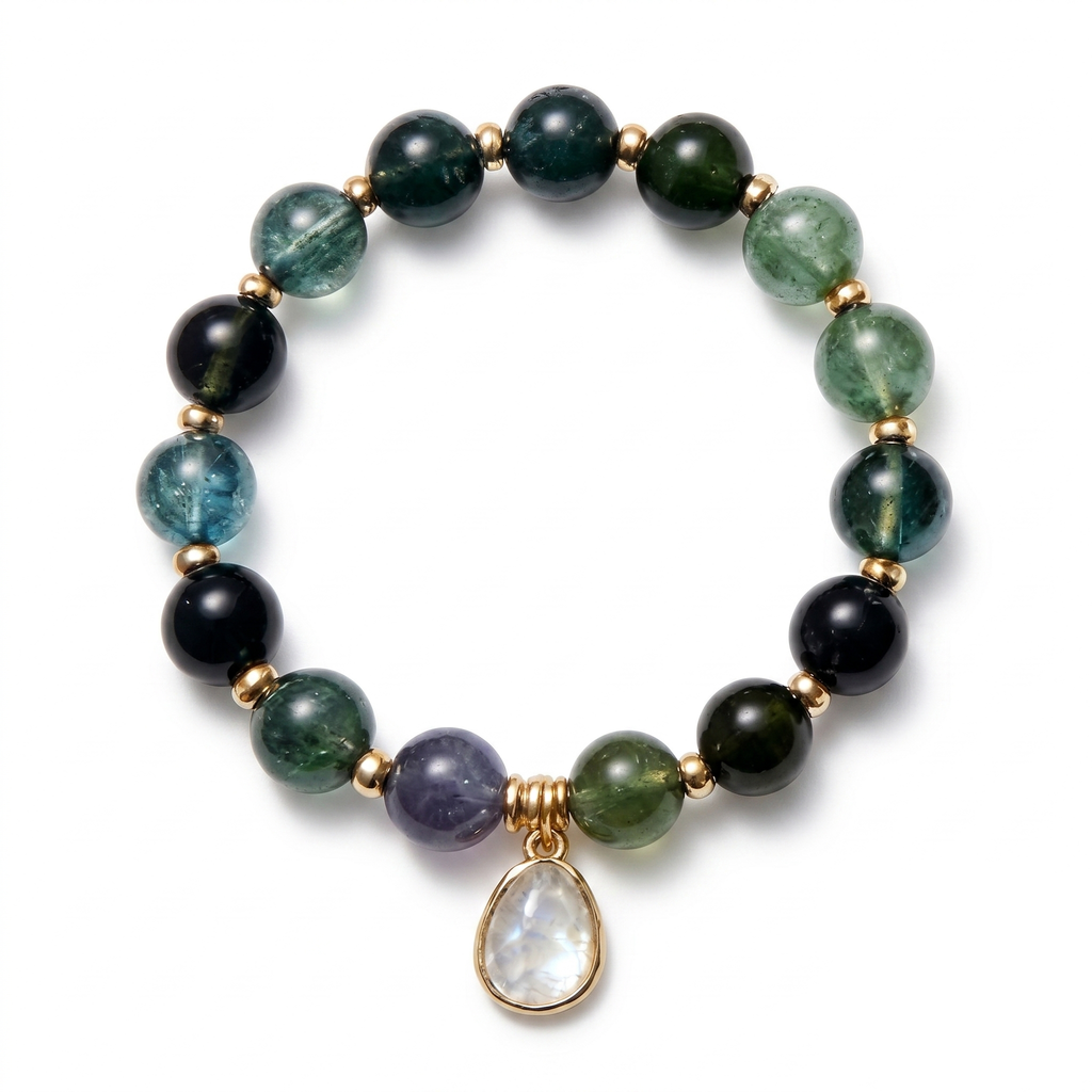 Midnight Garden Gemstone Beaded Bracelet