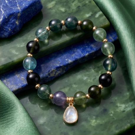 Midnight Garden Gemstone Beaded Bracelet