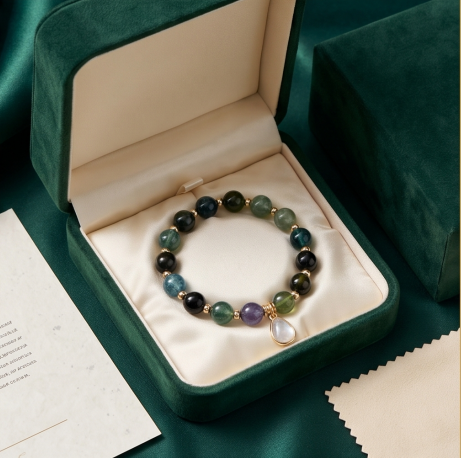 Midnight Garden Gemstone Beaded Bracelet
