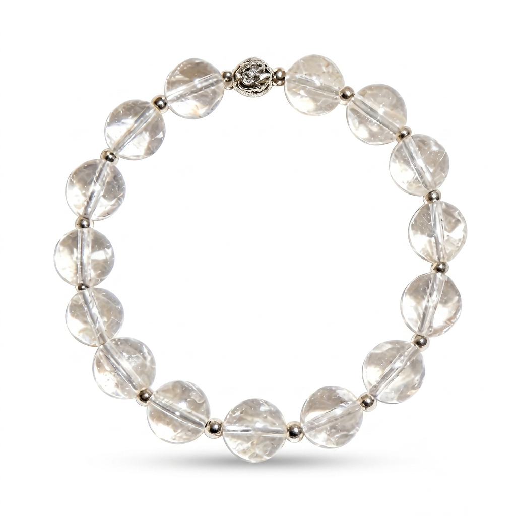 Crystal Clear Quartz Beaded Bracelet