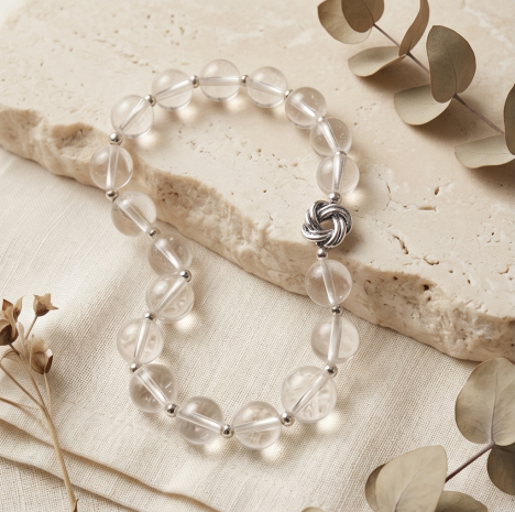 Crystal Clear Quartz Beaded Bracelet
