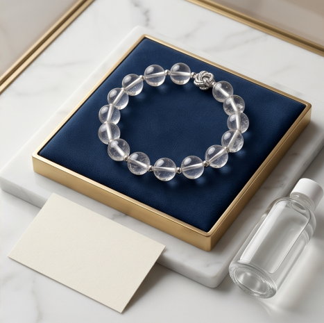 Crystal Clear Quartz Beaded Bracelet