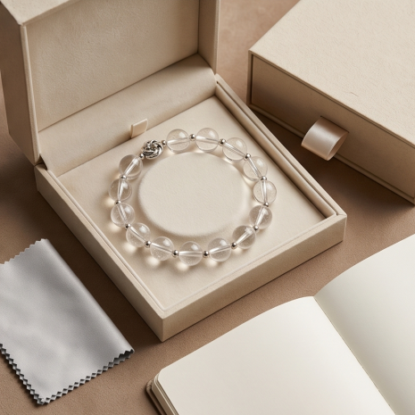 Crystal Clear Quartz Beaded Bracelet