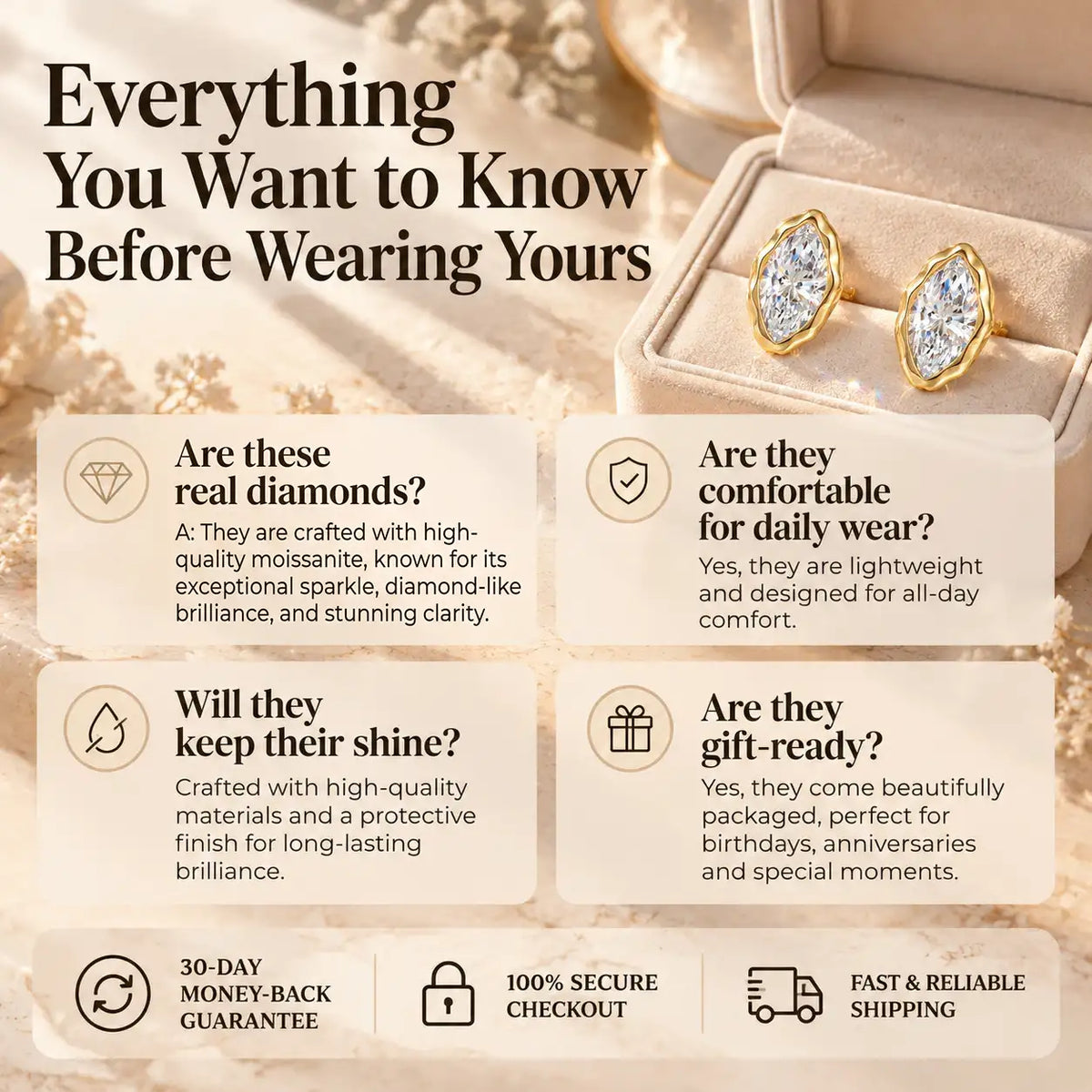 The Moissanite Earrings That Make Every Look Feel More Expensive — Timeless Marquise Brilliance Designed For Everyday Luxury-Last Day Sale🔥90% OFF