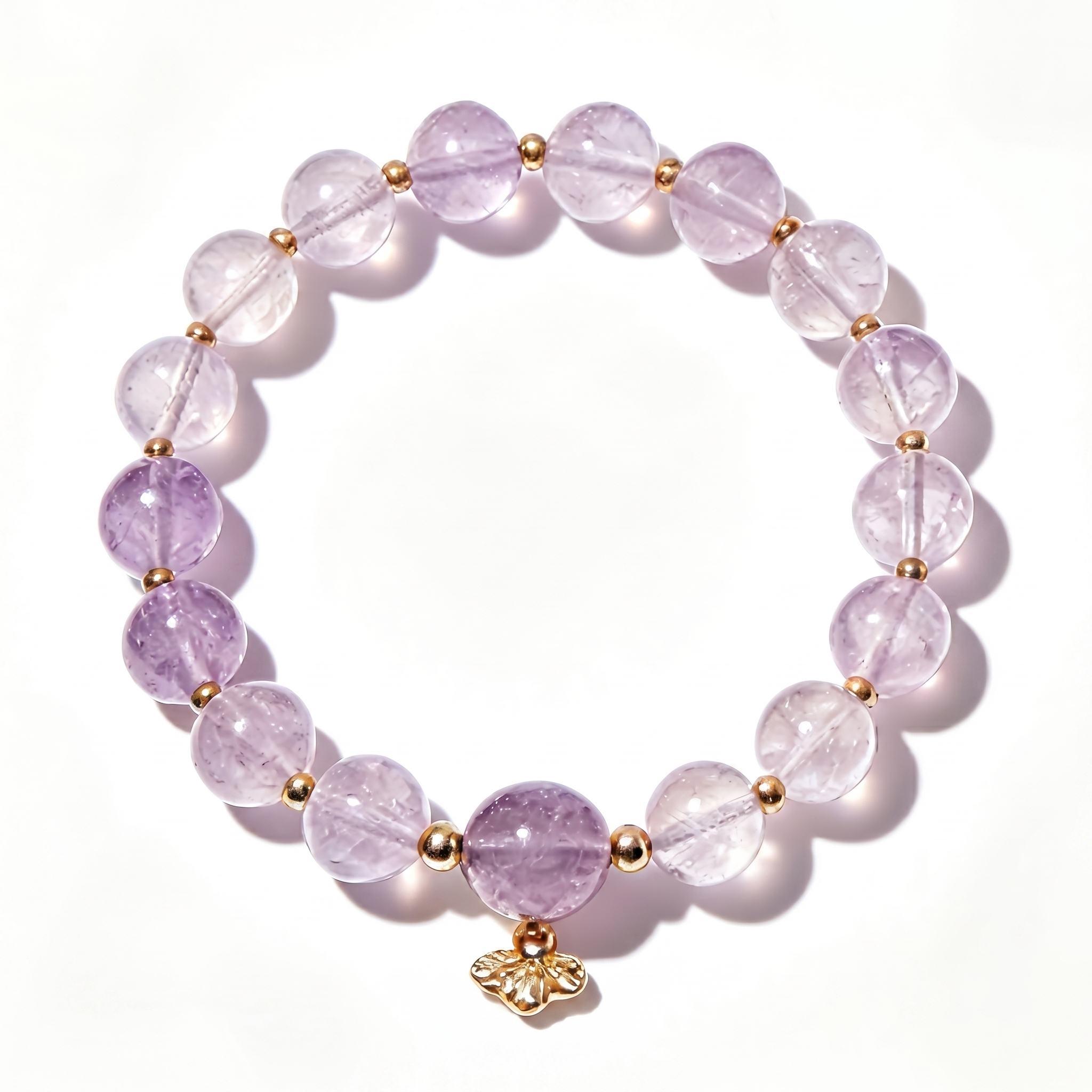 Lilac Blossom Gemstone Charm Bracelet