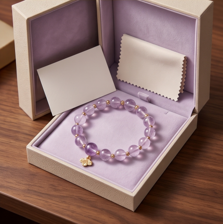 Lilac Blossom Gemstone Charm Bracelet
