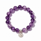 Deep Amethyst Geometric Charm Bracelet