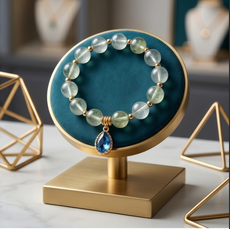 Dewdrop Mint Gemstone & Blue Teardrop Bracelet
