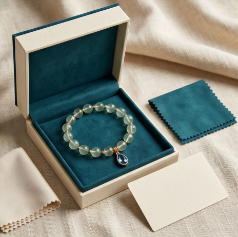 Dewdrop Mint Gemstone & Blue Teardrop Bracelet