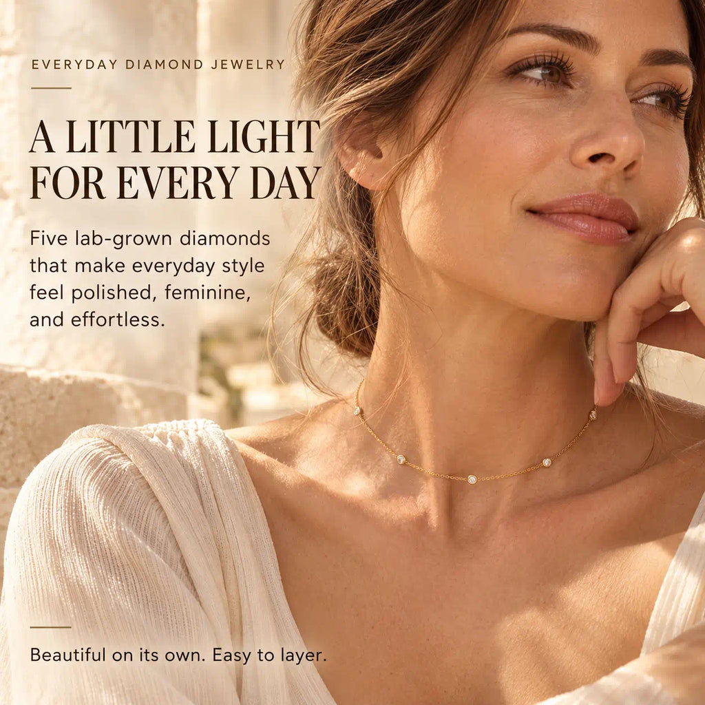 A Little Luxury You’ll Want to Wear Every Day — A Delicate Five-Stone Lab-Grown Diamond Necklace for Effortless, Timeless Elegance -Last Day Sale-90% OFF🔥