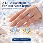 Meet Your Moonlit Moment — A Luminous Moonstone Ring with Sculptural Curves and Brilliant Lab-Grown Diamond Accents-Last Day Sale-90% OFF🔥