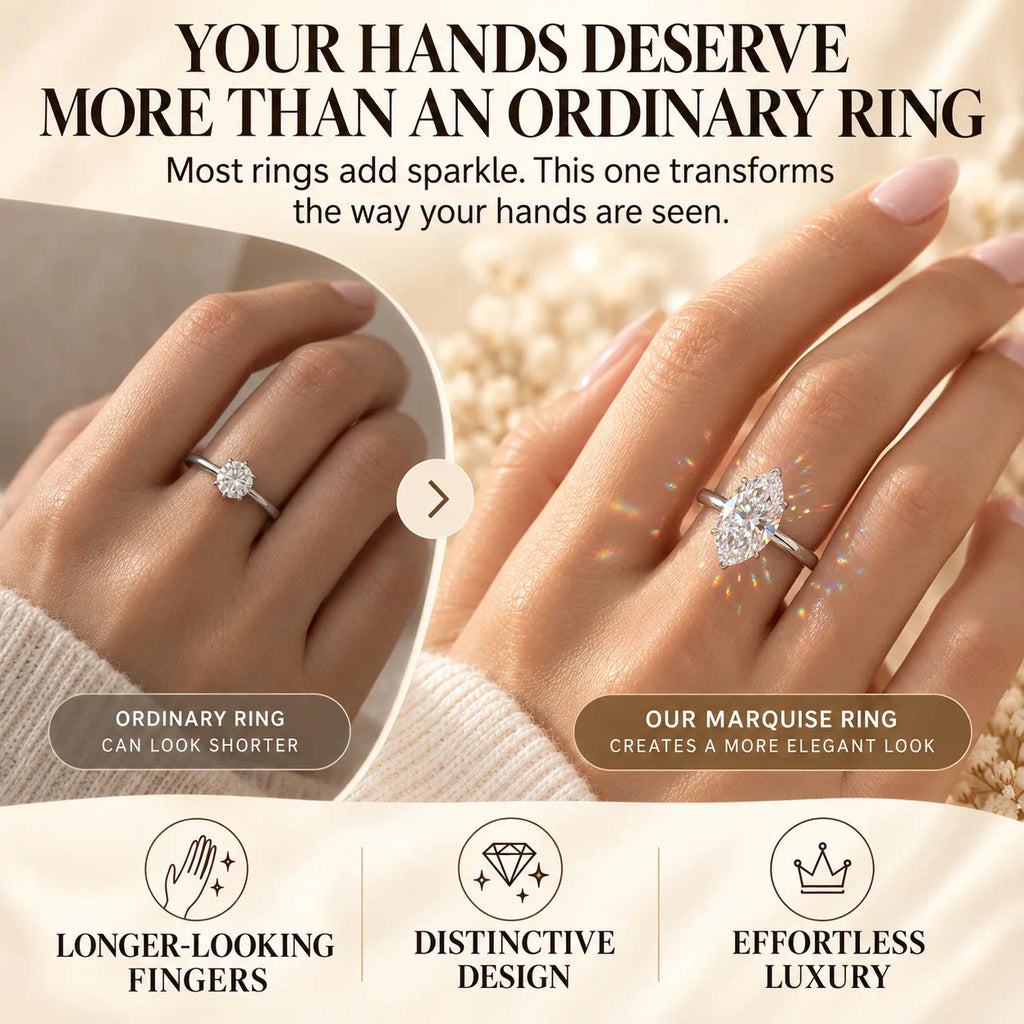 The Marquise Diamond Ring Designed To Make Your Hands Look Longer, More Elegant & Effortlessly Luxurious-Last Day Sale-90% OFF🔥
