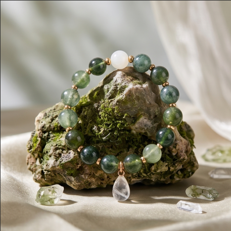 Emerald Woods Gemstone Drop Bracelet