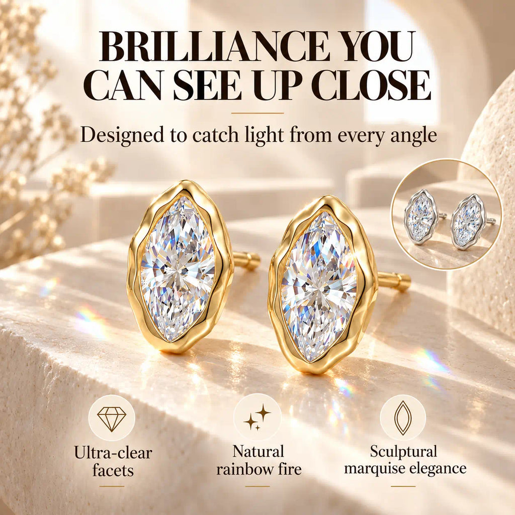 The Moissanite Earrings That Make Every Look Feel More Expensive — Timeless Marquise Brilliance Designed For Everyday Luxury-Last Day Sale🔥90% OFF