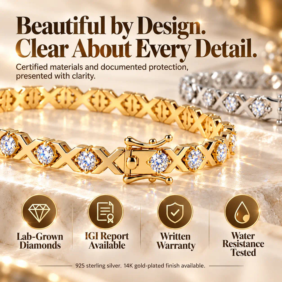 A distinctive X-link silhouette, brilliant lab-grown diamonds, and two timeless finishes. Find the bracelet that makes your everyday style feel more refined. -Last Day Sale-90% OFF🔥