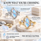 Meet Your Moonlit Moment — A Luminous Moonstone Ring with Sculptural Curves and Brilliant Lab-Grown Diamond Accents-Last Day Sale-90% OFF🔥