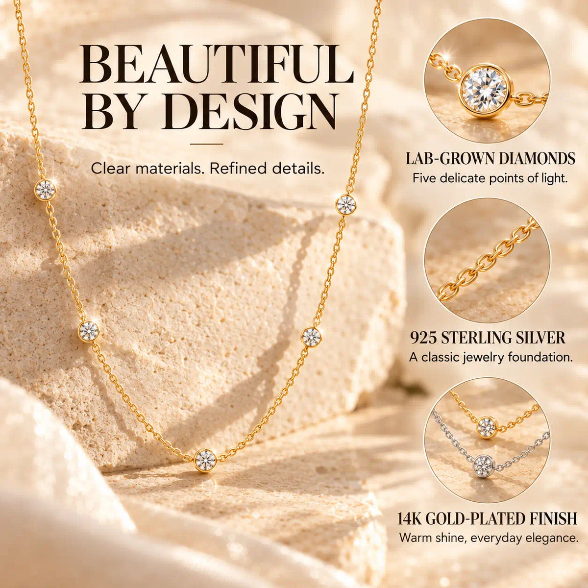 A Little Luxury You’ll Want to Wear Every Day — A Delicate Five-Stone Lab-Grown Diamond Necklace for Effortless, Timeless Elegance -Last Day Sale-90% OFF🔥