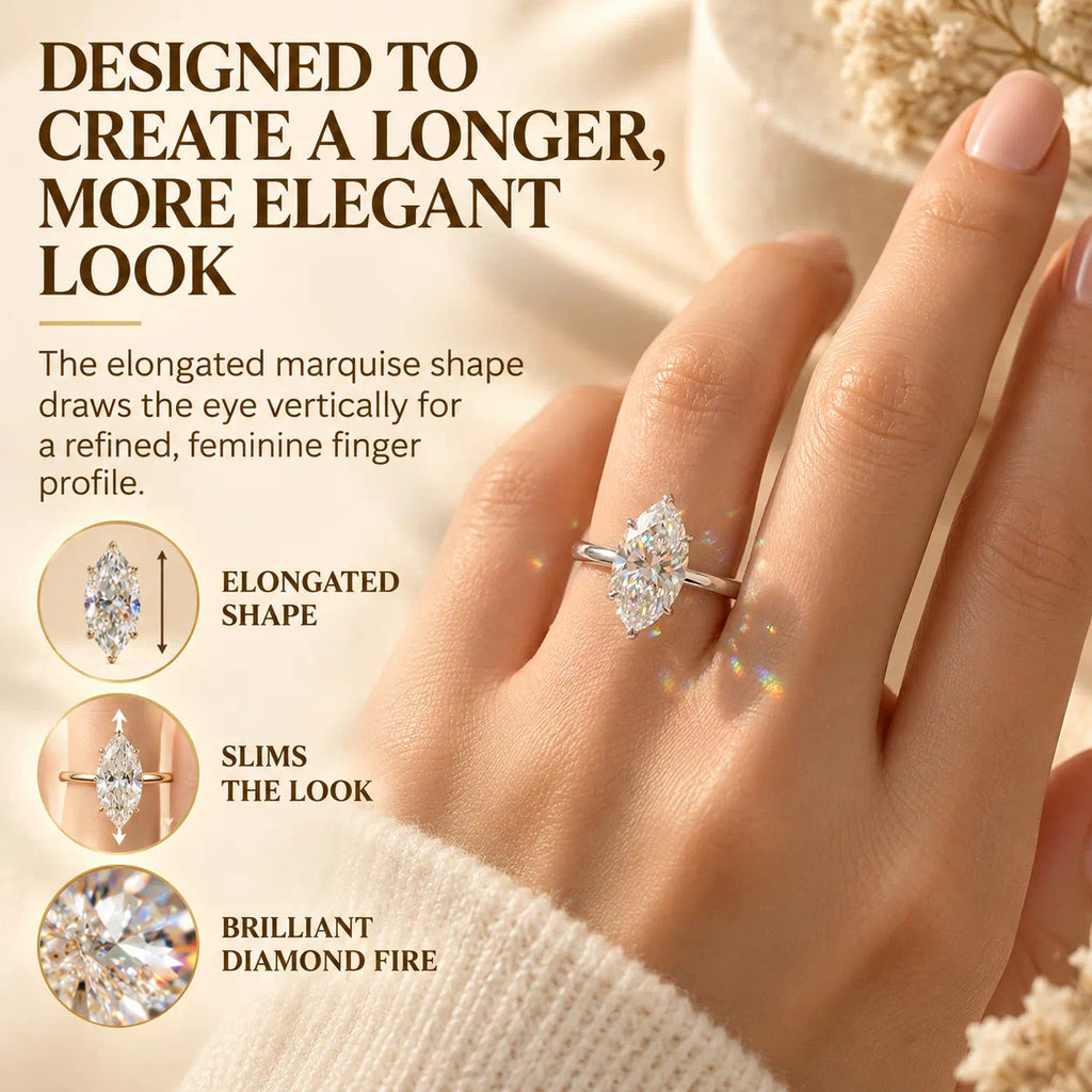 The Marquise Diamond Ring Designed To Make Your Hands Look Longer, More Elegant & Effortlessly Luxurious-Last Day Sale-90% OFF🔥