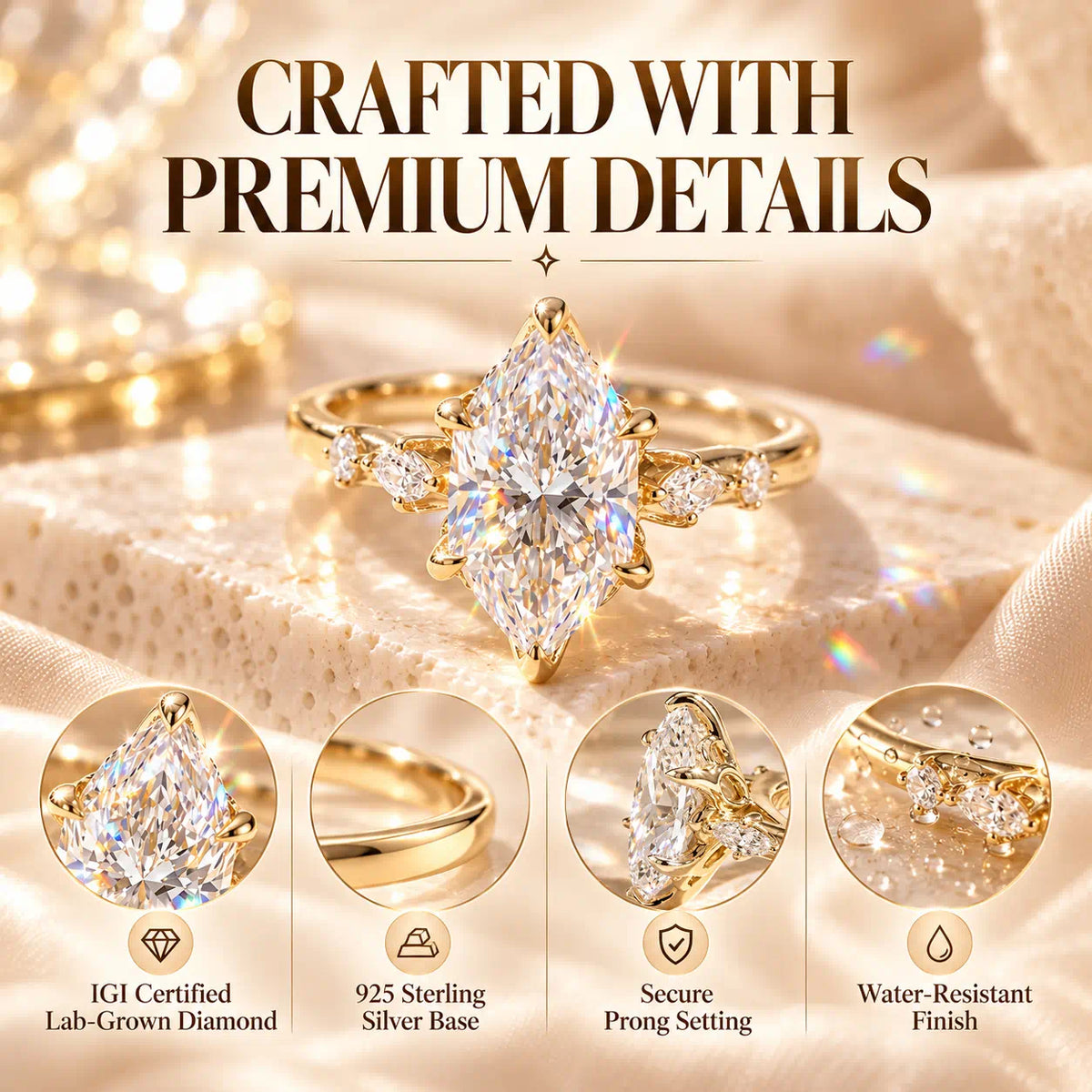 The Marquise Sparkle Ring That Makes Every Hand Look More Elegant-Last Day Sale-90% OFF🔥