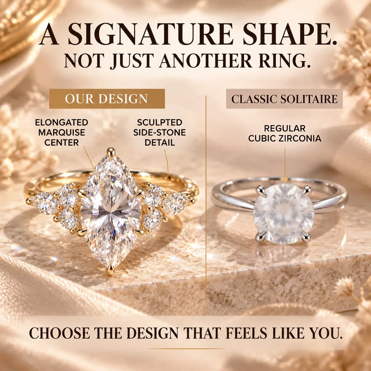 A Marquise Lab-Grown Diamond Ring Made to Be Remembered-Last Day Sale-90% OFF🔥