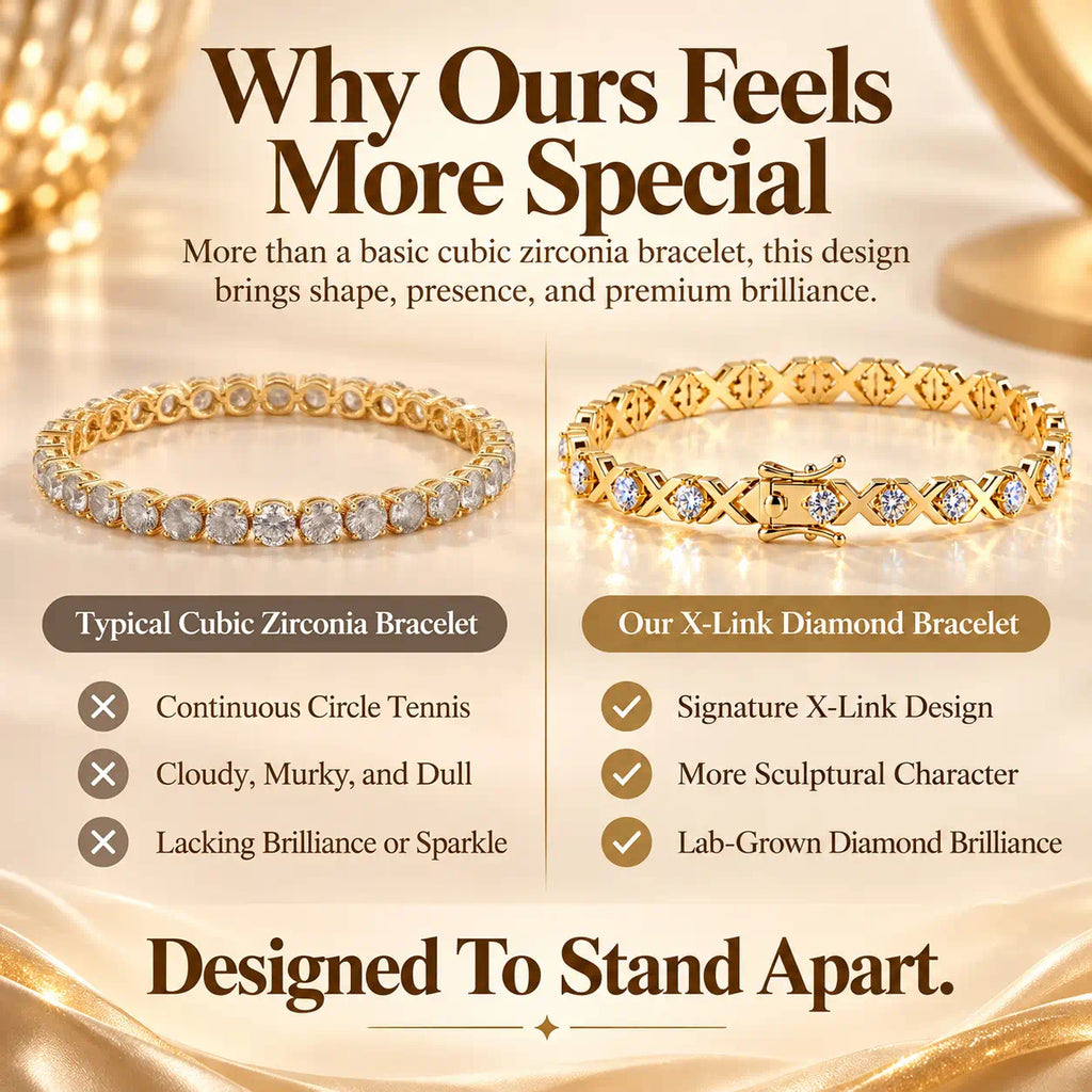 A distinctive X-link silhouette, brilliant lab-grown diamonds, and two timeless finishes. Find the bracelet that makes your everyday style feel more refined. -Last Day Sale-90% OFF🔥