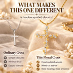 Keep Your Faith Close with a Floral Lab-Grown Diamond Cross Necklace -Last Day Sale-90% OFF🔥