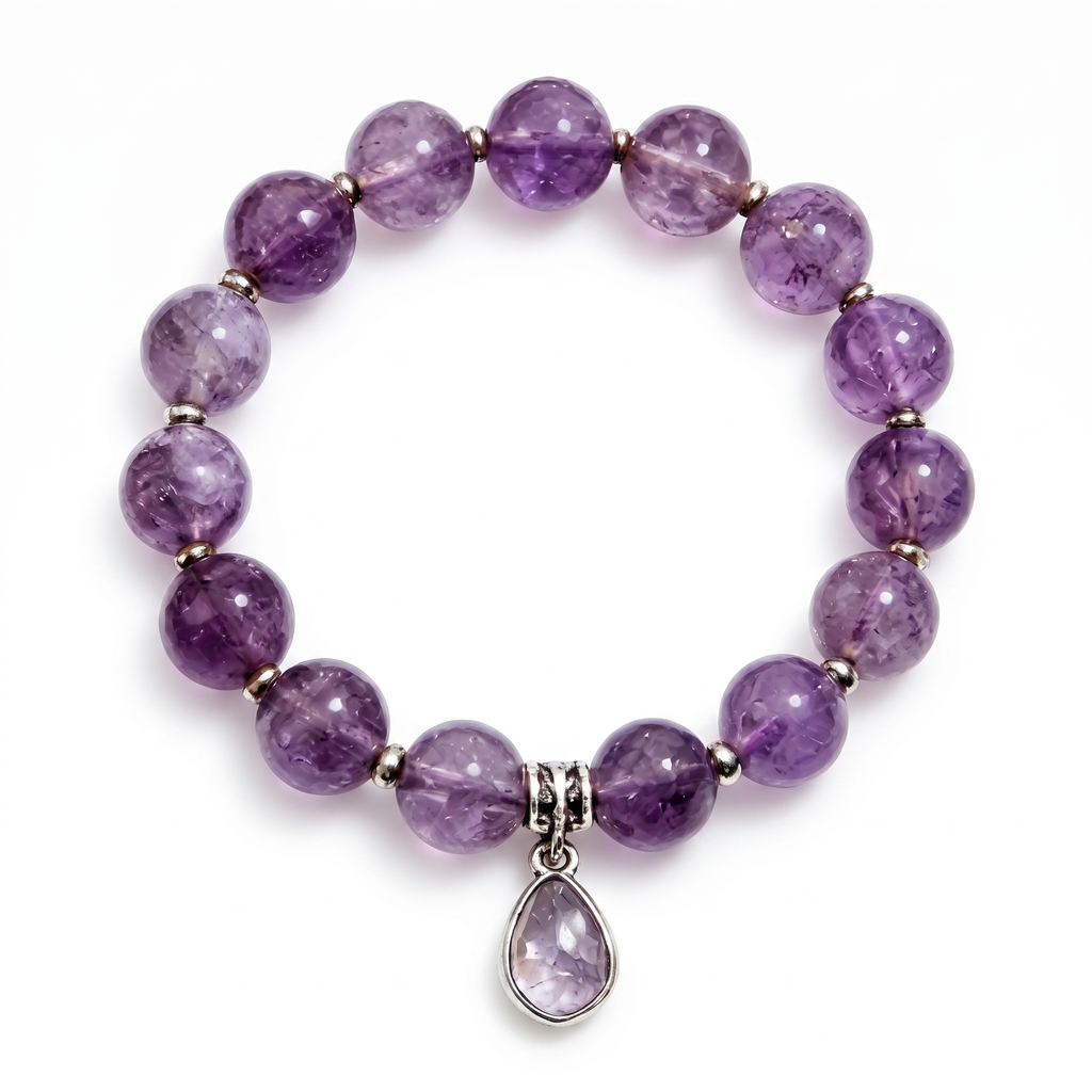 Royal Amethyst Gemstone Drop Bracelet