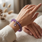 Royal Amethyst Gemstone Drop Bracelet