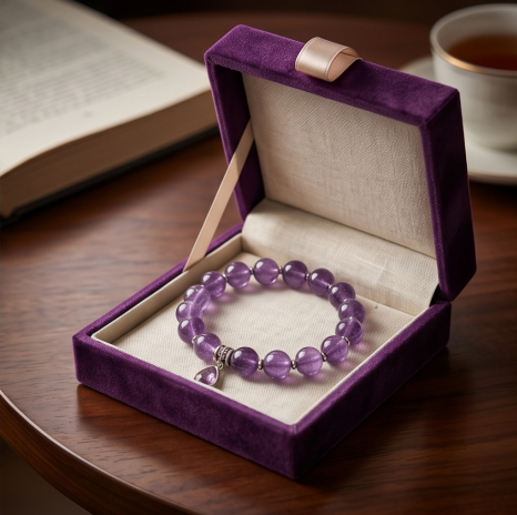 Royal Amethyst Gemstone Drop Bracelet
