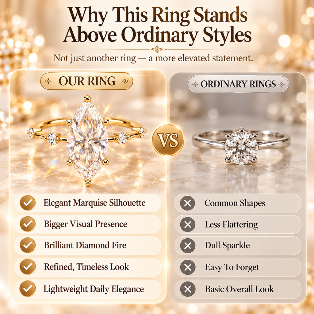The Marquise Diamond Ring That Makes Your Hands Look Instantly More Elegant-Last Day Sale-90% OFF🔥