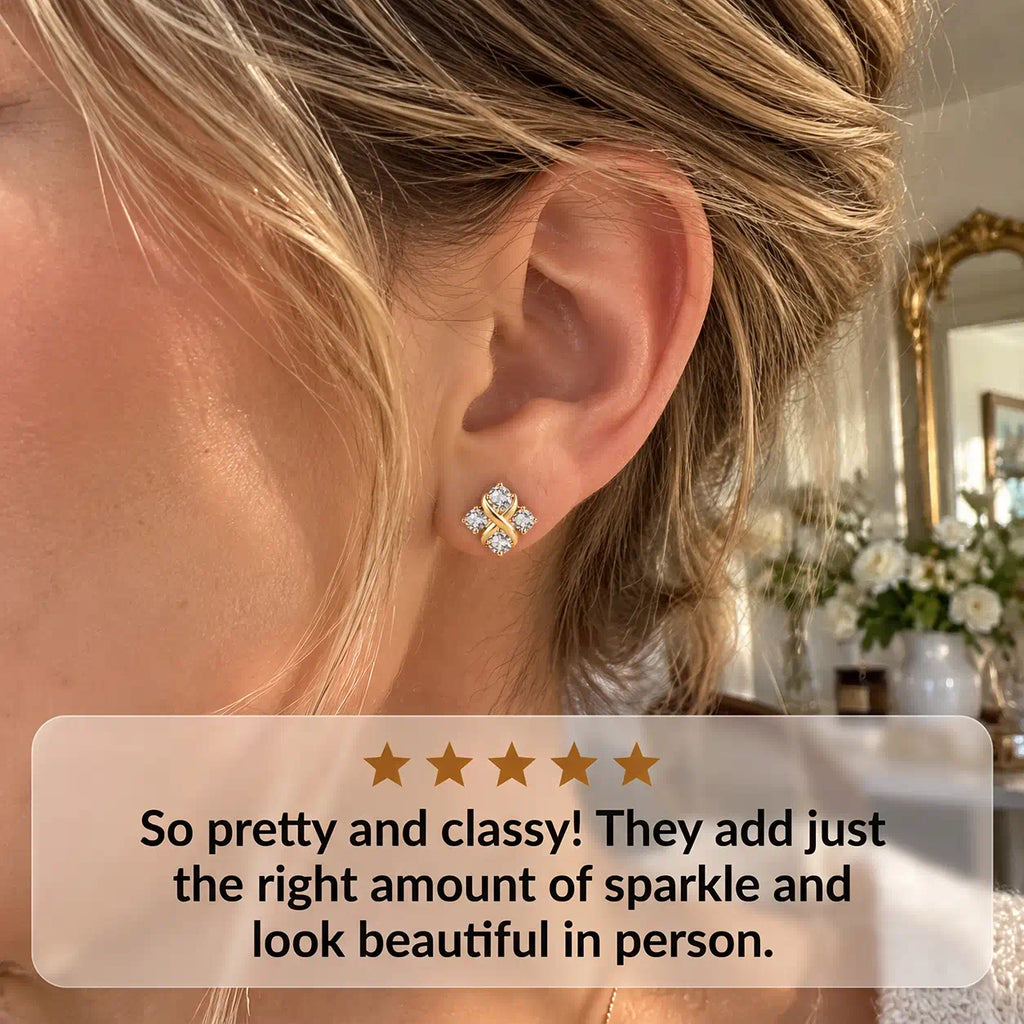 A Little Sparkle, A Signature Look — Discover Your New Favorite Crossover Diamond Stud Earrings-Last Day Sale🔥90% OFF