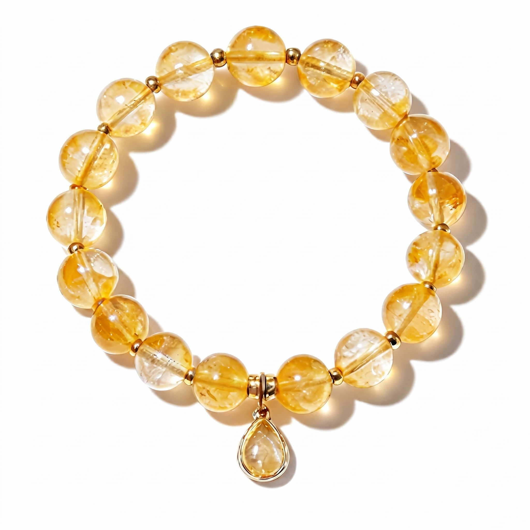 Golden Citrine Gemstone Drop Bracelet