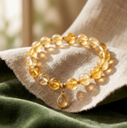 Golden Citrine Gemstone Drop Bracelet