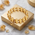 Golden Citrine Gemstone Drop Bracelet