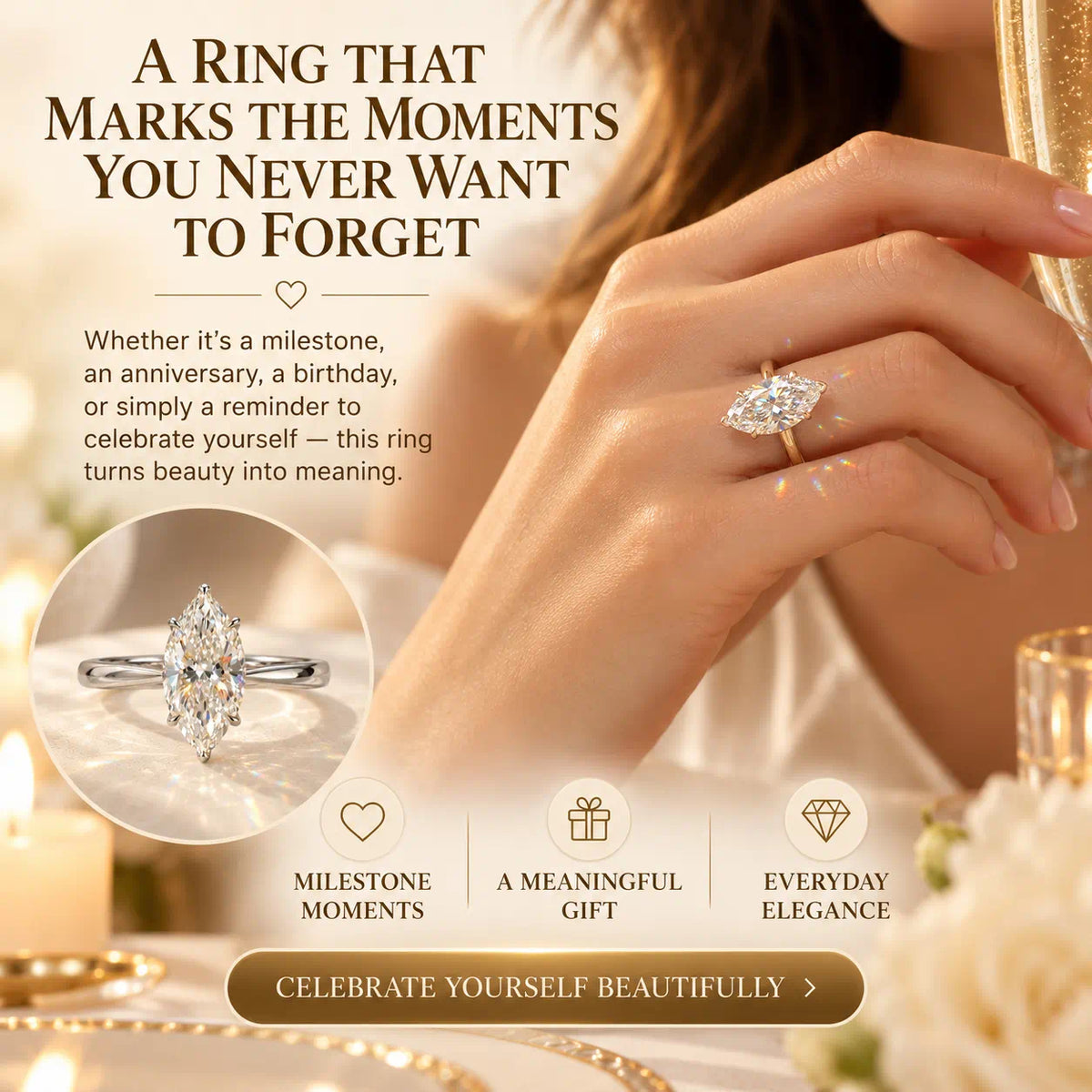 The Marquise Diamond Ring Designed To Make Your Hands Look Longer, More Elegant & Effortlessly Luxurious-Last Day Sale-90% OFF🔥