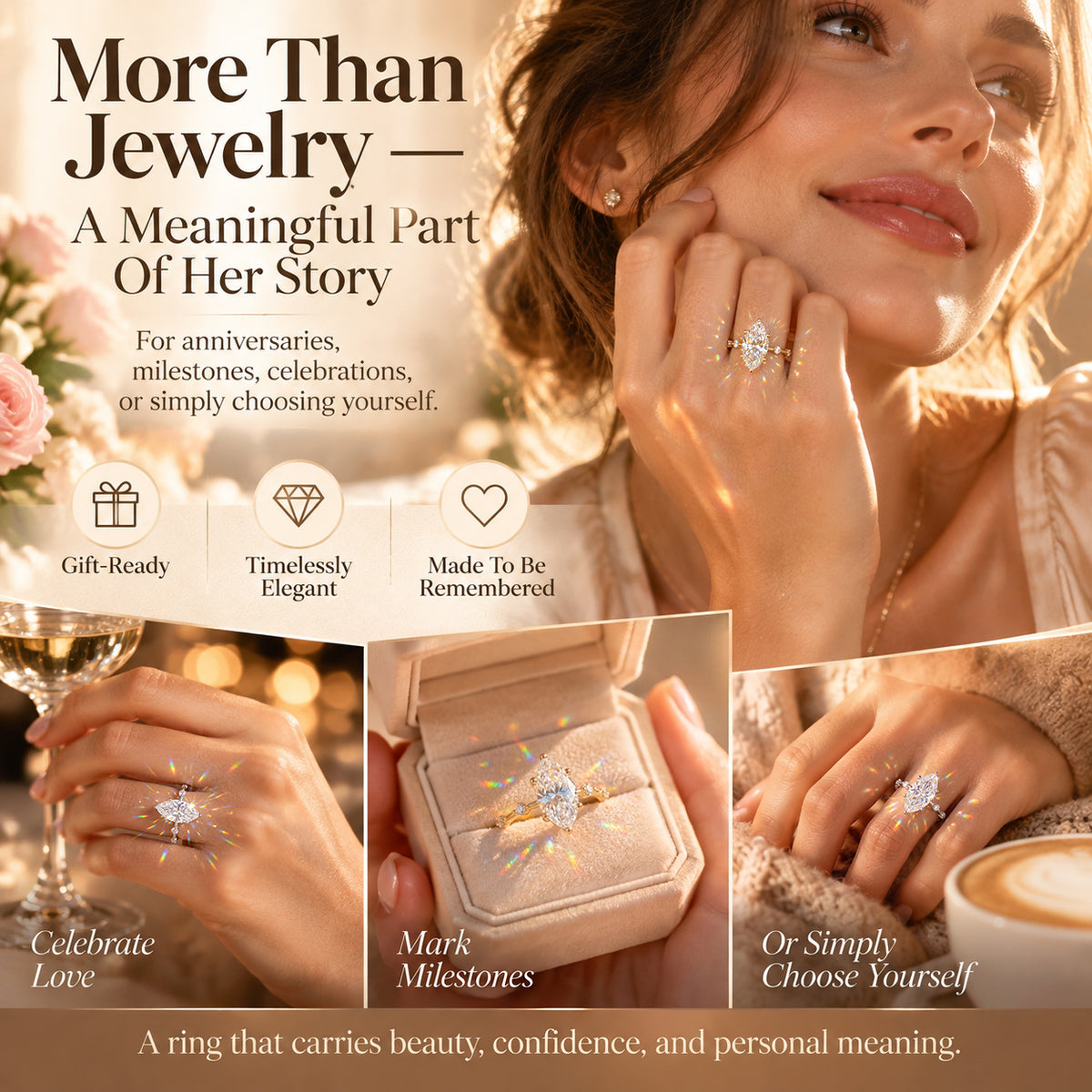 The Marquise Diamond Ring That Makes Your Hands Look Instantly More Elegant-Last Day Sale-90% OFF🔥