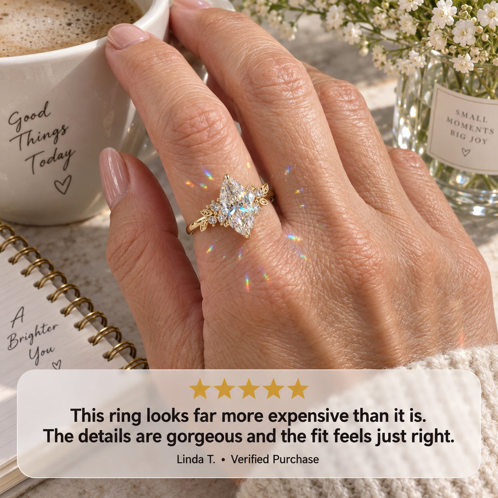 A Stunning Marquise Lab Diamond Ring Designed To Make Your Hands Look More Elegant — With Romantic Floral Details And Luxury Sparkle You’ll Love Every Day-Last Day Sale-90% OFF🔥
