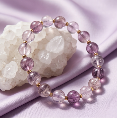 Lavender Mist Gemstone Beaded Bracelet