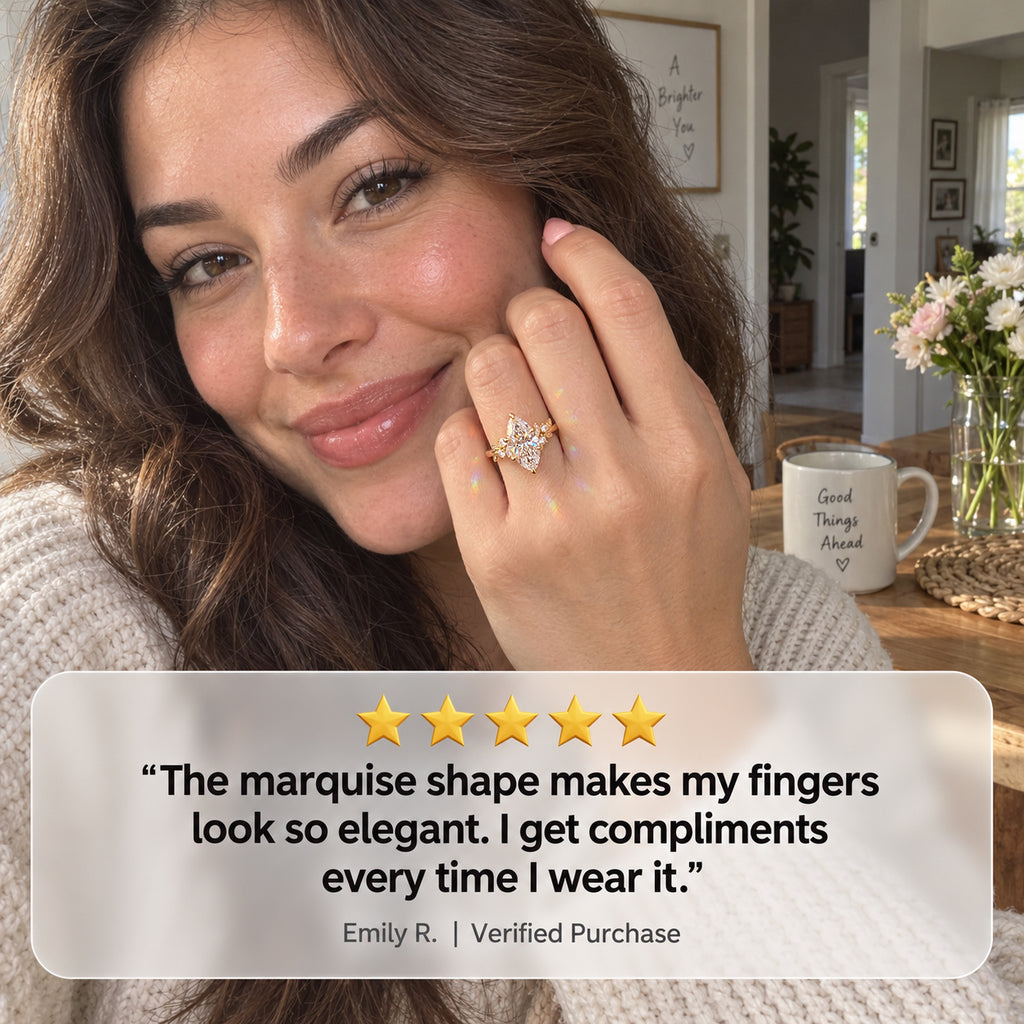A Stunning Marquise Lab Diamond Ring Designed To Make Your Hands Look More Elegant — With Romantic Floral Details And Luxury Sparkle You’ll Love Every Day-Last Day Sale-90% OFF🔥
