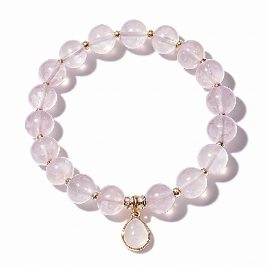 Blushing Rose Quartz Drop Bracelet