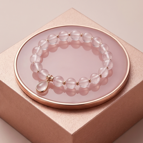 Blushing Rose Quartz Drop Bracelet