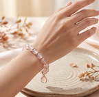 Blushing Rose Quartz Drop Bracelet