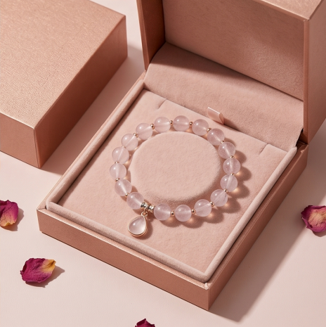 Blushing Rose Quartz Drop Bracelet